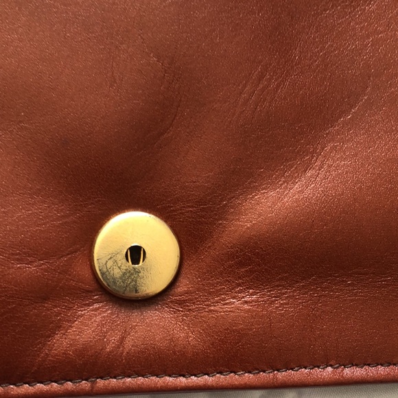 Lawrence Bentley Leather Clutch Terra-cotta suede detail. Chic, classic stylish - Picture 13 of 15